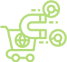 shopping cart with magent icon image